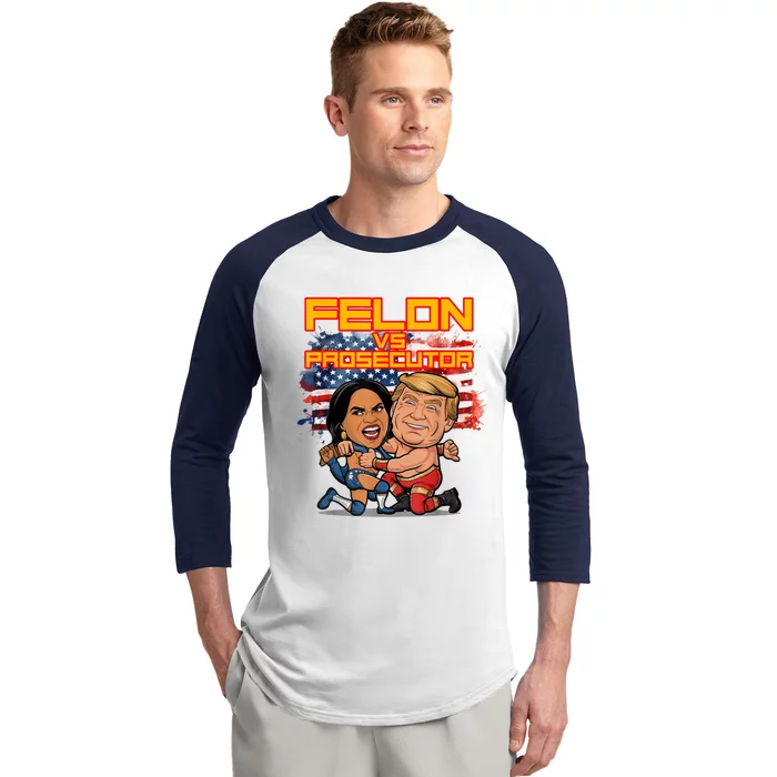 Funny Kamala Harris Vs Trump Comic Battle For Usa Baseball Sleeve Shirt