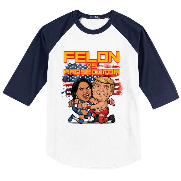 Funny Kamala Harris Vs Trump Comic Battle For Usa Baseball Sleeve Shirt