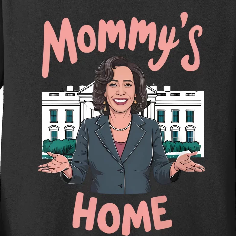 Funny Kamala Harris Mommys Home Kids Long Sleeve Shirt