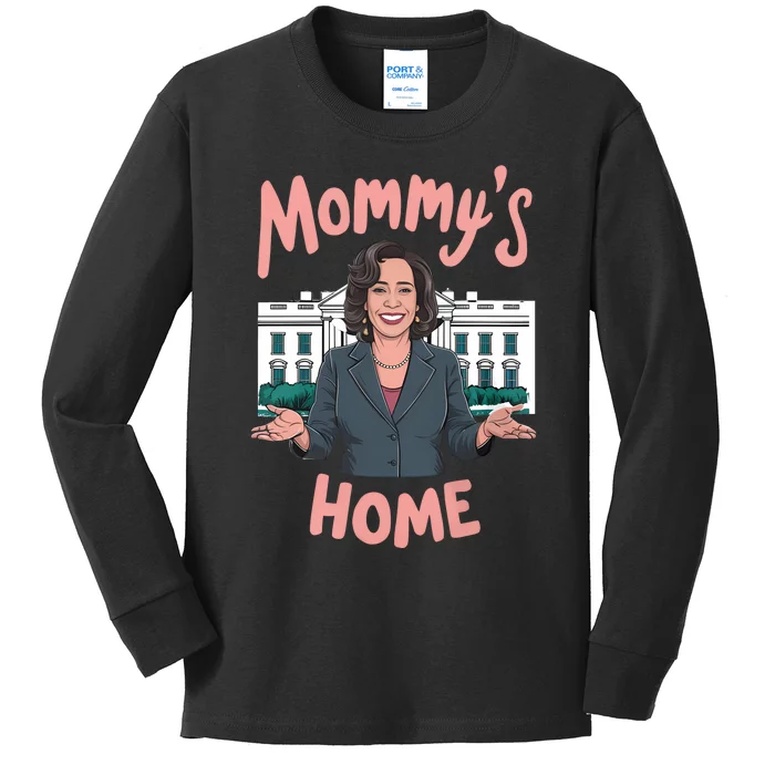 Funny Kamala Harris Mommys Home Kids Long Sleeve Shirt