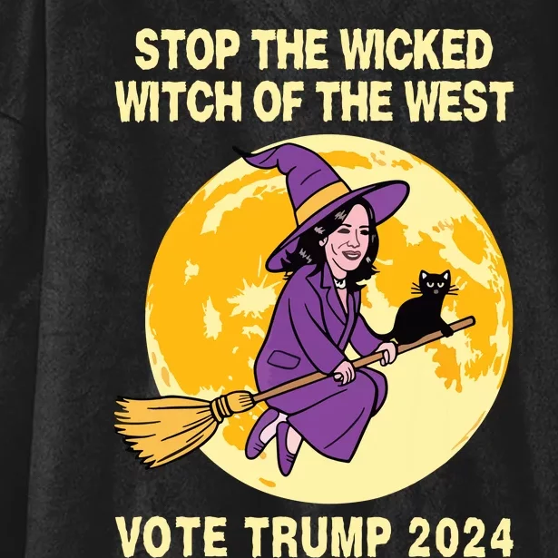 Funny Kamala Harris Stop The Wicked Witch Of The West Hooded Wearable Blanket