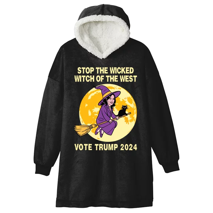 Funny Kamala Harris Stop The Wicked Witch Of The West Hooded Wearable Blanket