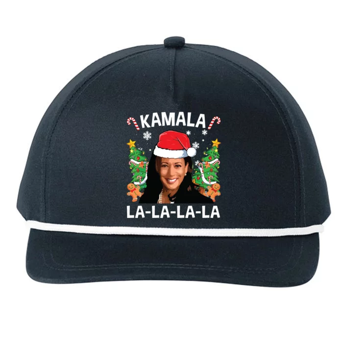 Funny Kamala Harris 2024 Christmas Comma La Xmas Snapback Five-Panel Rope Hat