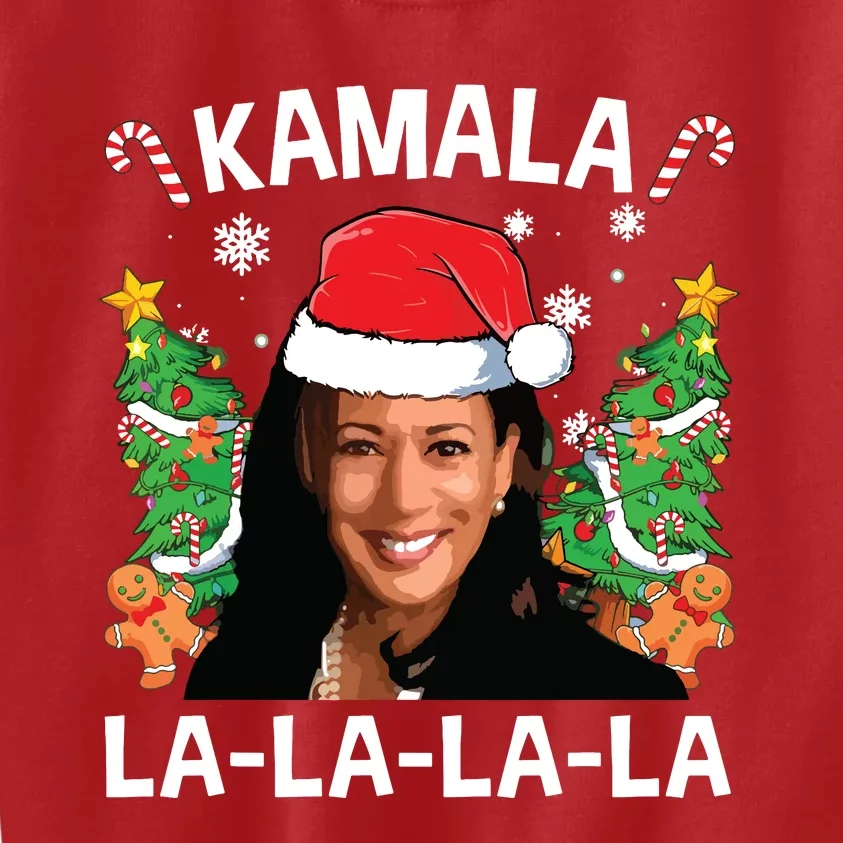 Funny Kamala Harris 2024 Christmas Comma La Xmas Kids Sweatshirt