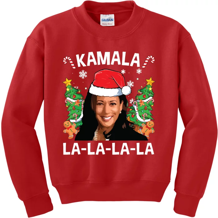 Funny Kamala Harris 2024 Christmas Comma La Xmas Kids Sweatshirt