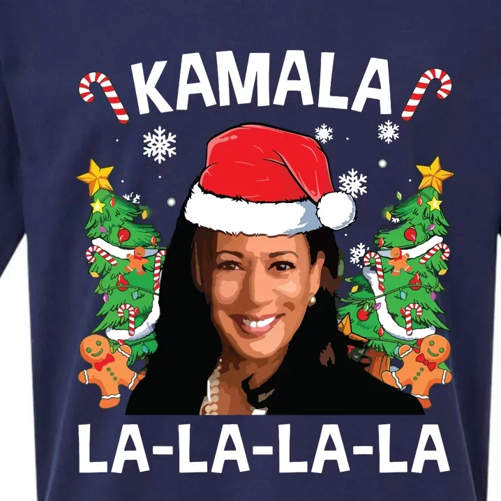 Funny Kamala Harris 2024 Christmas Comma La Xmas Sueded Cloud Jersey T-Shirt