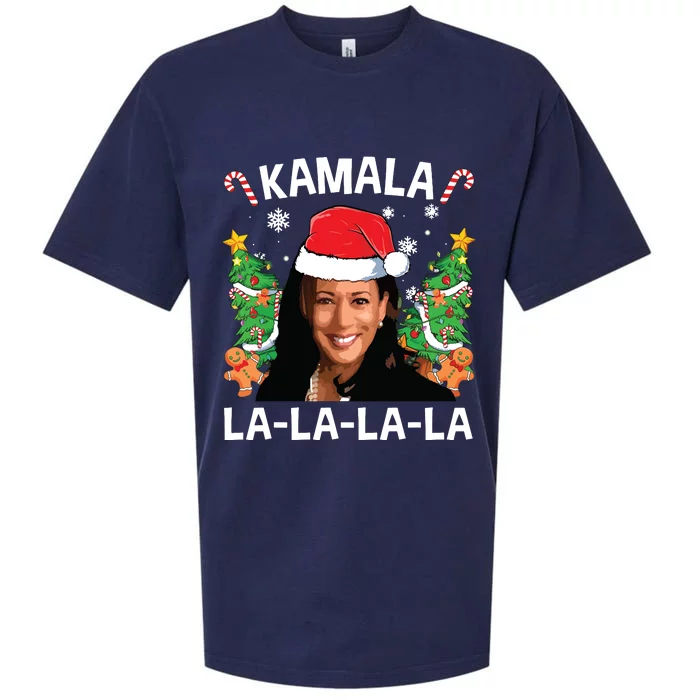 Funny Kamala Harris 2024 Christmas Comma La Xmas Sueded Cloud Jersey T-Shirt