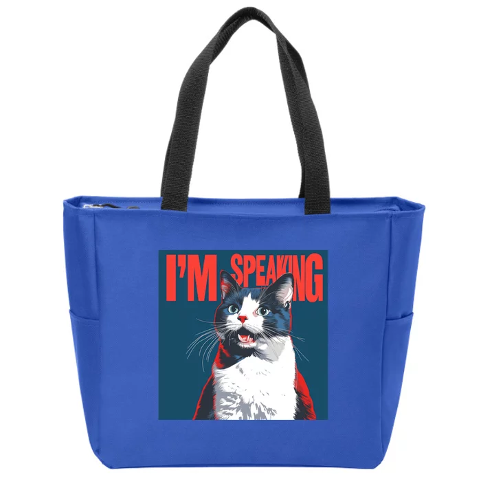 Funny Kamala Harris Saying IM Speaking Cat Great Gift Zip Tote Bag