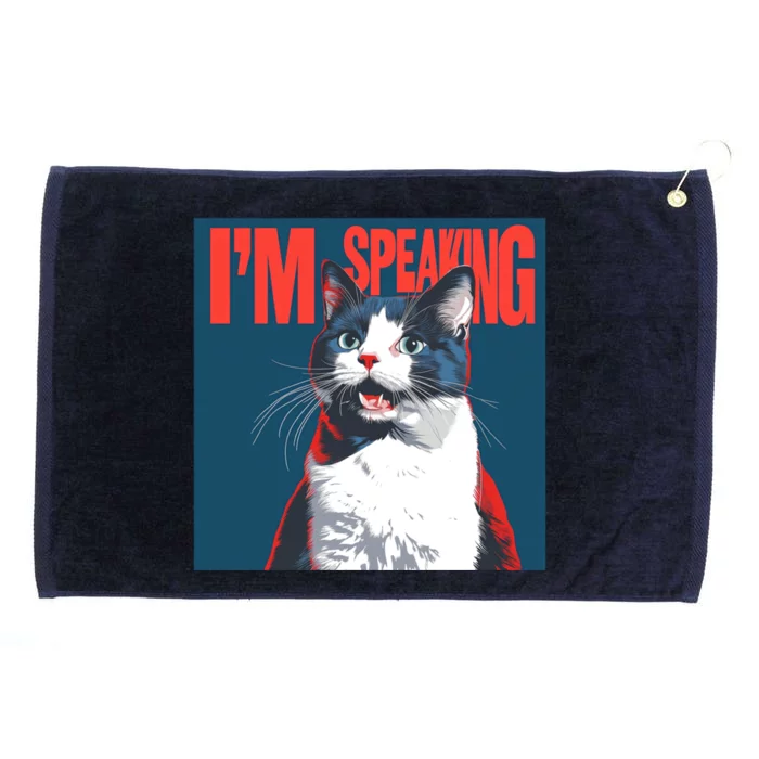 Funny Kamala Harris Saying IM Speaking Cat Great Gift Grommeted Golf Towel