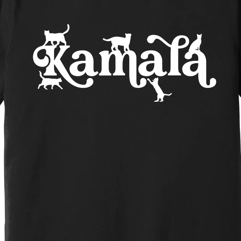 Funny Kamala Harris Cat Lettering Premium T-Shirt