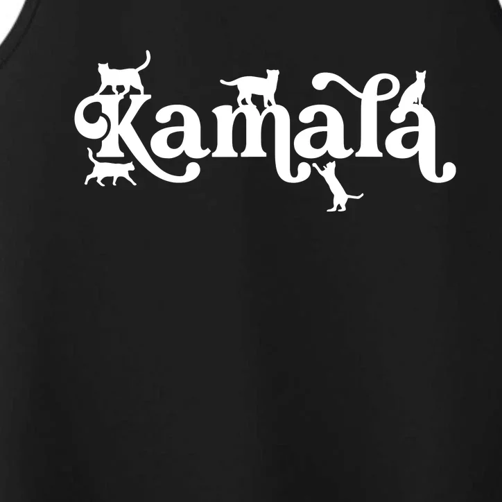 Funny Kamala Harris Cat Lettering Performance Tank