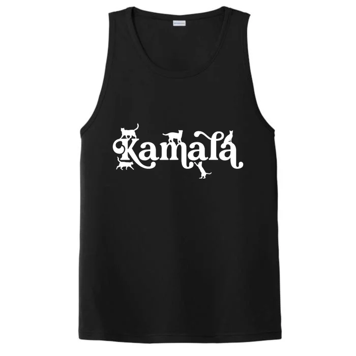 Funny Kamala Harris Cat Lettering Performance Tank