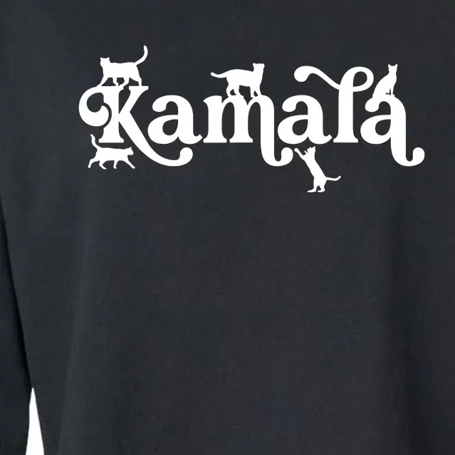 Funny Kamala Harris Cat Lettering Cropped Pullover Crew