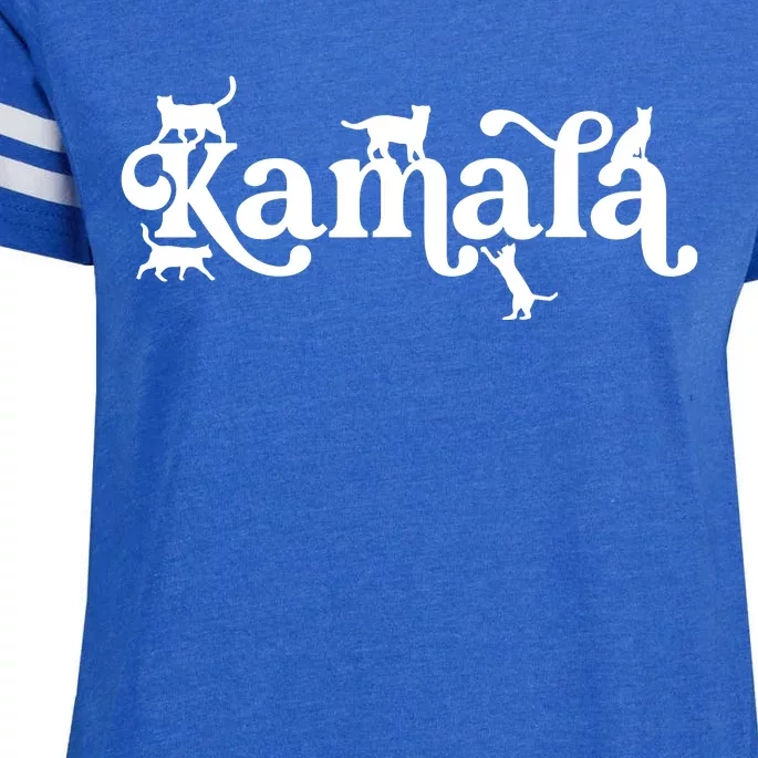 Funny Kamala Harris Cat Lettering Enza Ladies Jersey Football T-Shirt