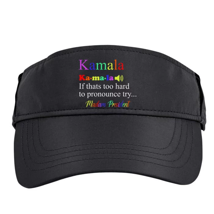 Funny Kamala Harris 2024 Madam President Harris Adult Drive Performance Visor