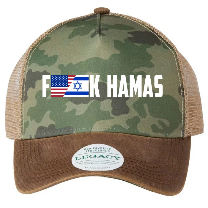 F K Hamas Pray For Israel Strong Usa And Israel Flag Legacy Tie Dye Trucker Hat