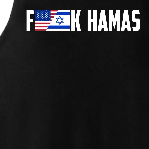 F K Hamas Pray For Israel Strong Usa And Israel Flag Ladies Tri-Blend Wicking Tank