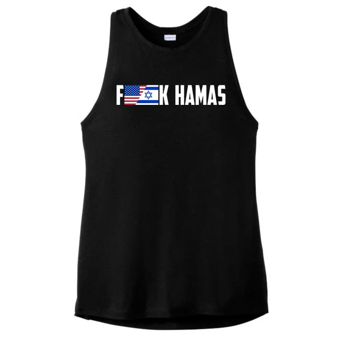 F K Hamas Pray For Israel Strong Usa And Israel Flag Ladies Tri-Blend Wicking Tank