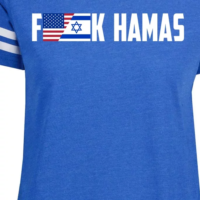 F K Hamas Pray For Israel Strong Usa And Israel Flag Enza Ladies Jersey Football T-Shirt