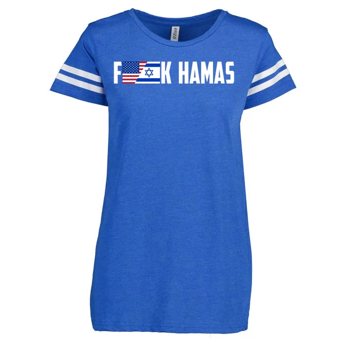 F K Hamas Pray For Israel Strong Usa And Israel Flag Enza Ladies Jersey Football T-Shirt