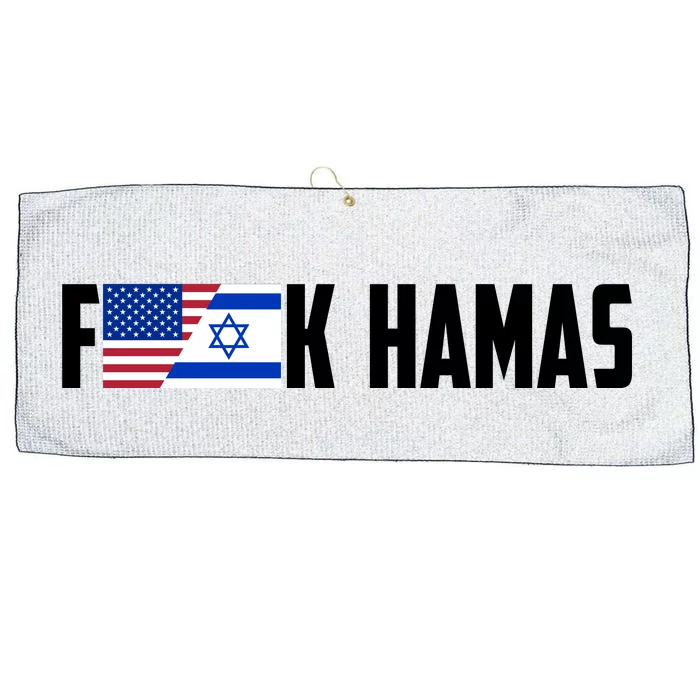 F K Hamas Pray For Israel Strong Usa And Israel Flag Large Microfiber Waffle Golf Towel