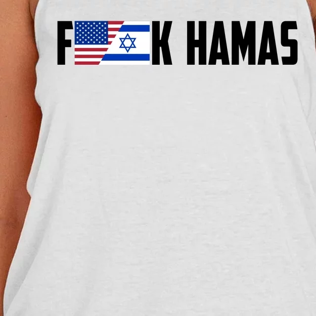 F K Hamas Pray For Israel Strong Usa And Israel Flag Women's Knotted Racerback Tank