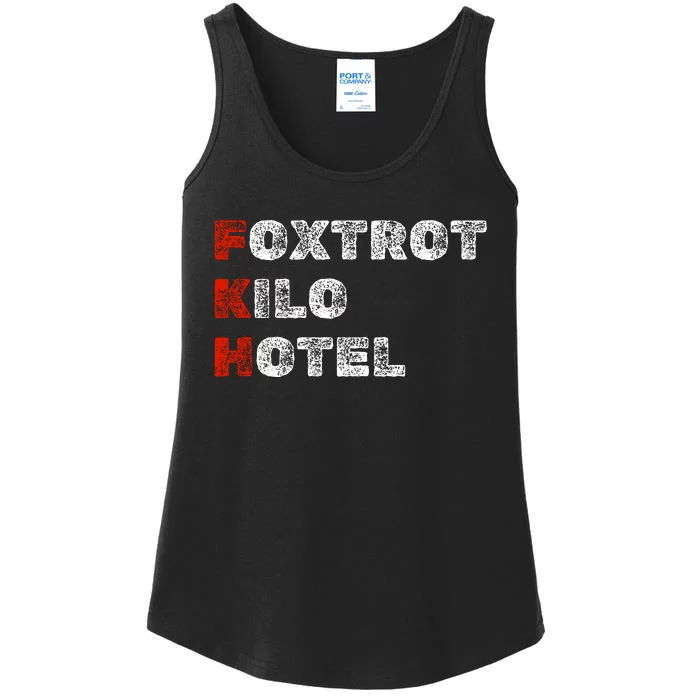 Foxtrot Kilo Hotel Fkh Ladies Essential Tank