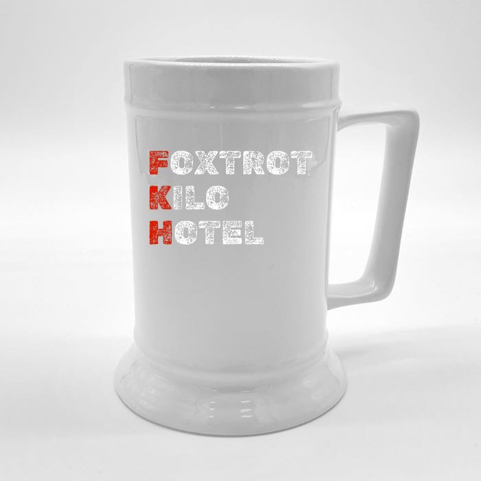 Foxtrot Kilo Hotel Fkh Front & Back Beer Stein