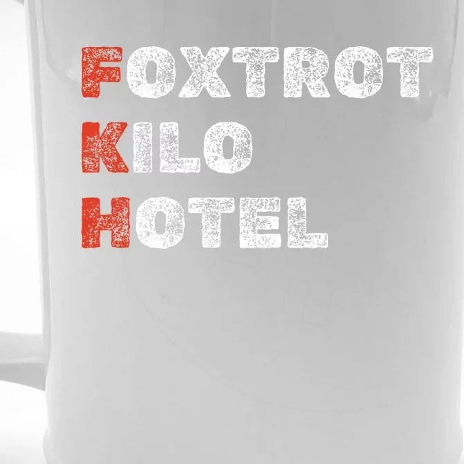 Foxtrot Kilo Hotel Fkh Front & Back Beer Stein