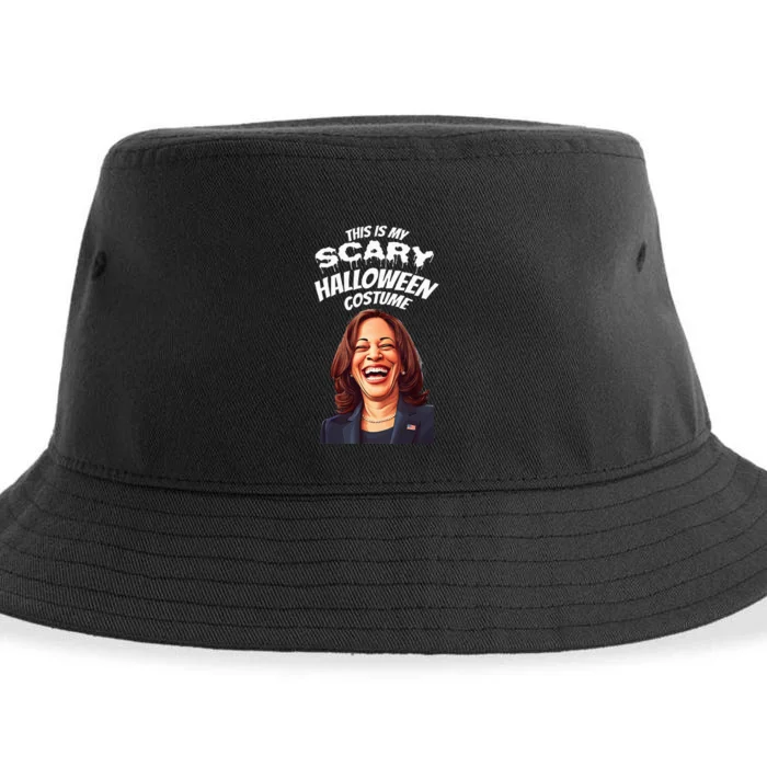 Funny Kamala Harris Scary Halloween Gag President Costume Sustainable Bucket Hat