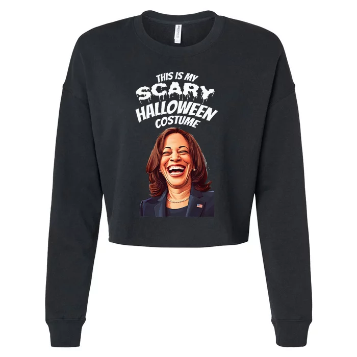 Funny Kamala Harris Scary Halloween Gag President Costume Cropped Pullover Crew