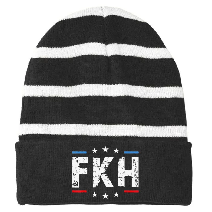 Foxtrot Kilo Hotel Fkh Funny Kamala Striped Beanie with Solid Band