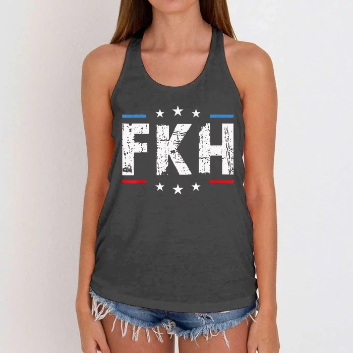 Foxtrot Kilo Hotel Fkh Funny Kamala Women's Knotted Racerback Tank