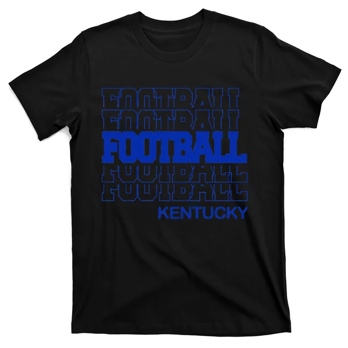 Football Kentucky In Modern Stacked Lettering T-Shirt