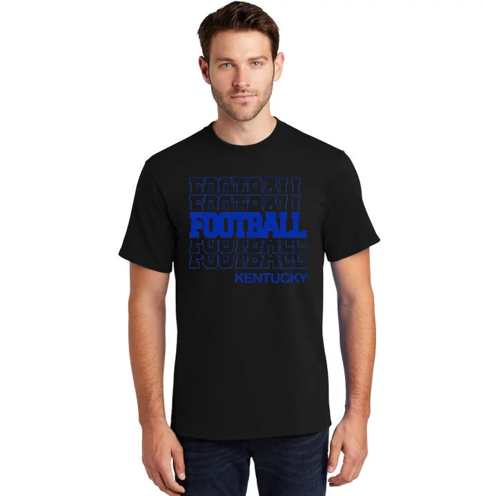 Football Kentucky In Modern Stacked Lettering Tall T-Shirt