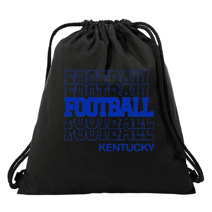 Football Kentucky In Modern Stacked Lettering Drawstring Bag