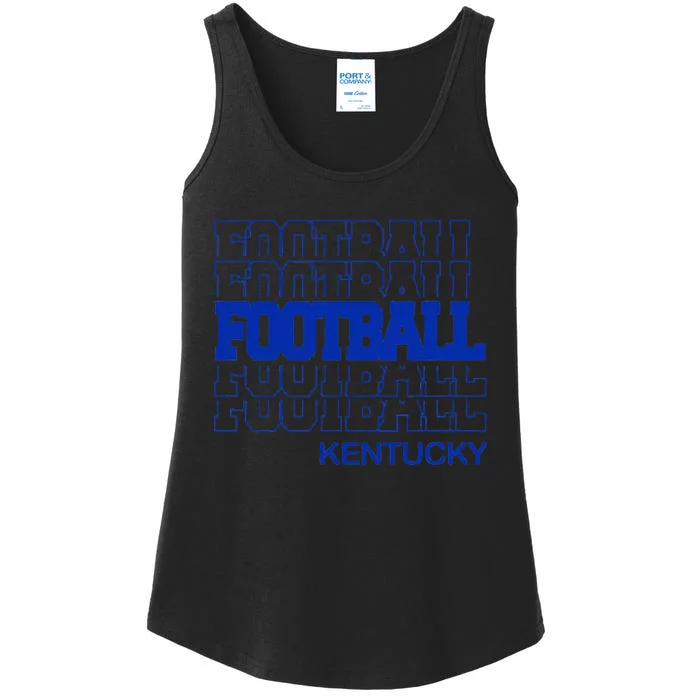 Football Kentucky In Modern Stacked Lettering Ladies Essential Tank