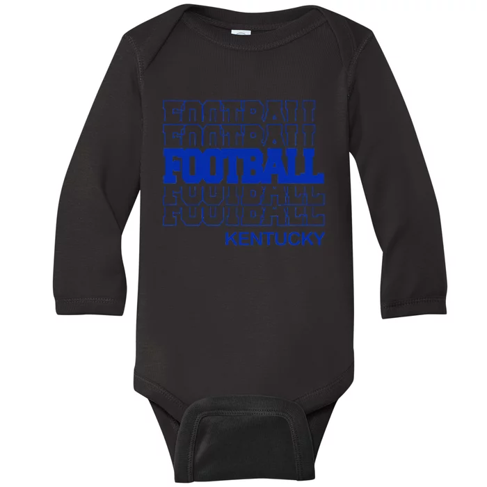 Football Kentucky In Modern Stacked Lettering Baby Long Sleeve Bodysuit