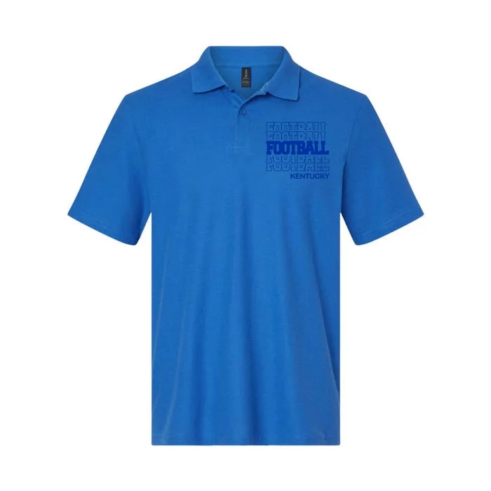 Football Kentucky In Modern Stacked Lettering Gift Softstyle Adult Sport Polo