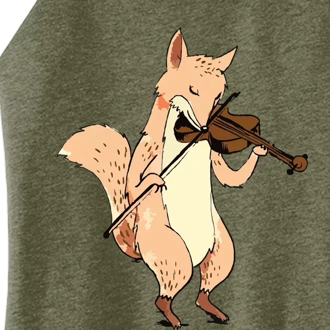 Fox Keeper Instrument Violin Wildlife Musician Music Lover Women’s Perfect Tri Rocker Tank