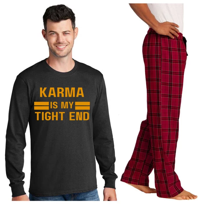 Funny Karma Is My Tight End Long Sleeve Pajama Set