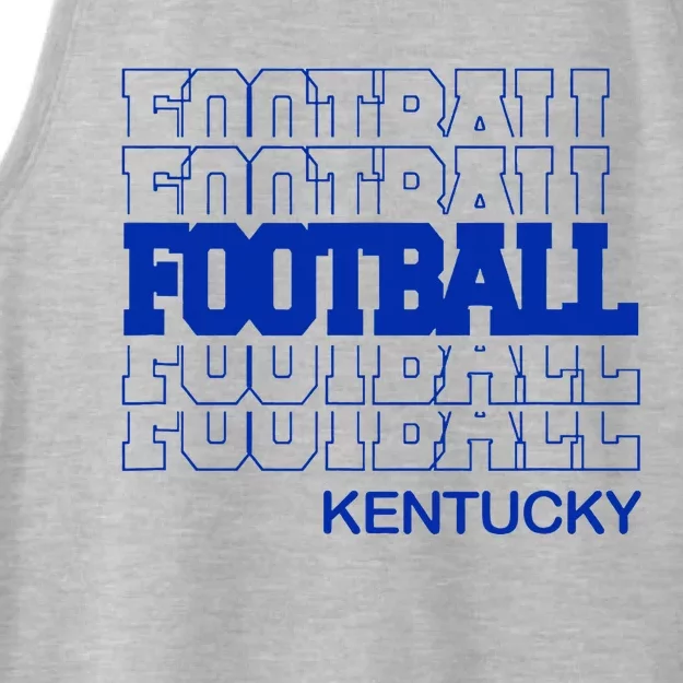 Football Kentucky In Modern Stacked Lettering Ladies Tri-Blend Wicking Tank