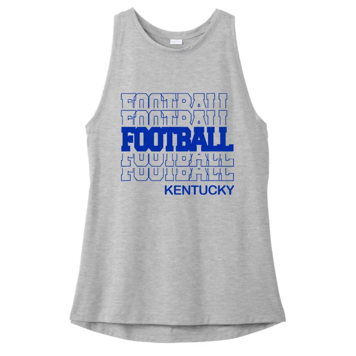 Football Kentucky In Modern Stacked Lettering Ladies Tri-Blend Wicking Tank