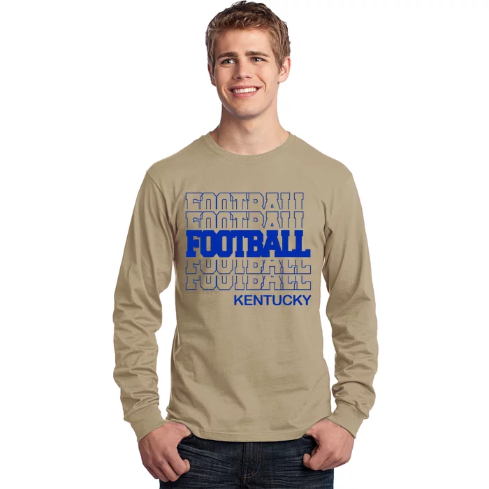 Football Kentucky In Modern Stacked Lettering Long Sleeve Shirt