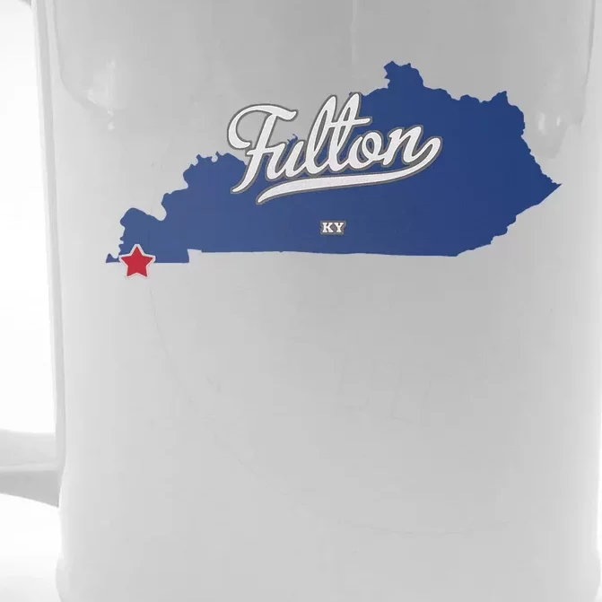 Fulton Kentucky Ky Map Front & Back Beer Stein