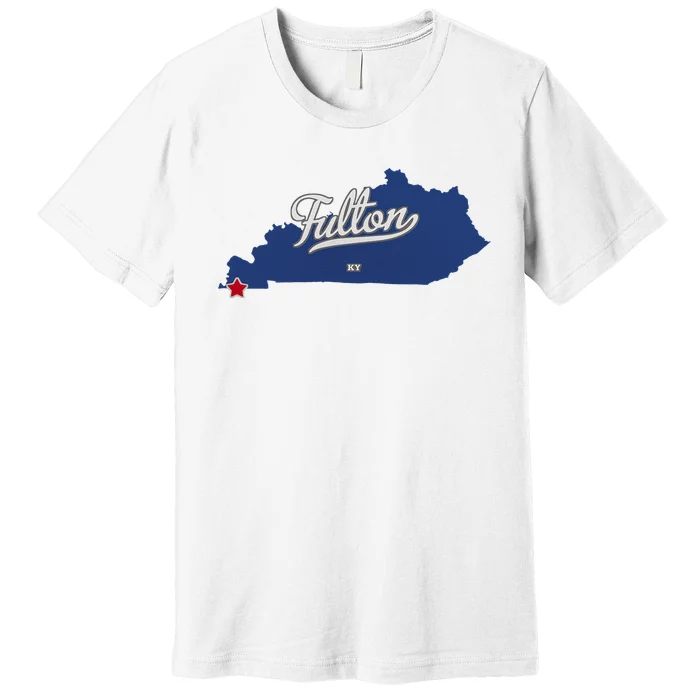 Fulton Kentucky Ky Map Premium T-Shirt