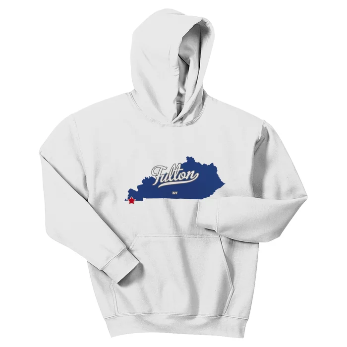 Fulton Kentucky Ky Map Kids Hoodie