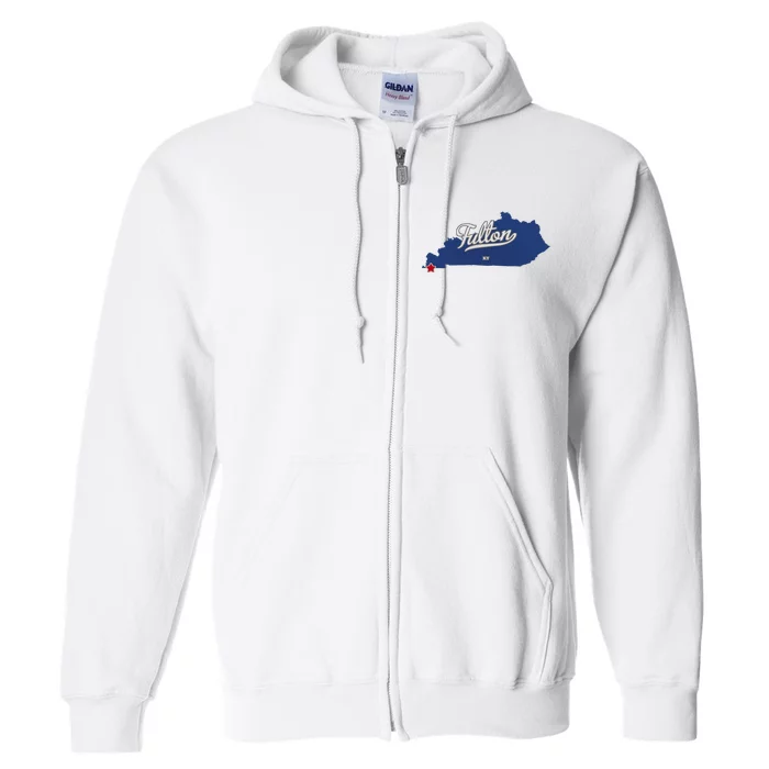 Fulton Kentucky Ky Map Full Zip Hoodie