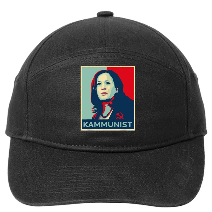 Funny Kammunist Kamala Harris 2024 Kamunism Communist 7-Panel Snapback Hat