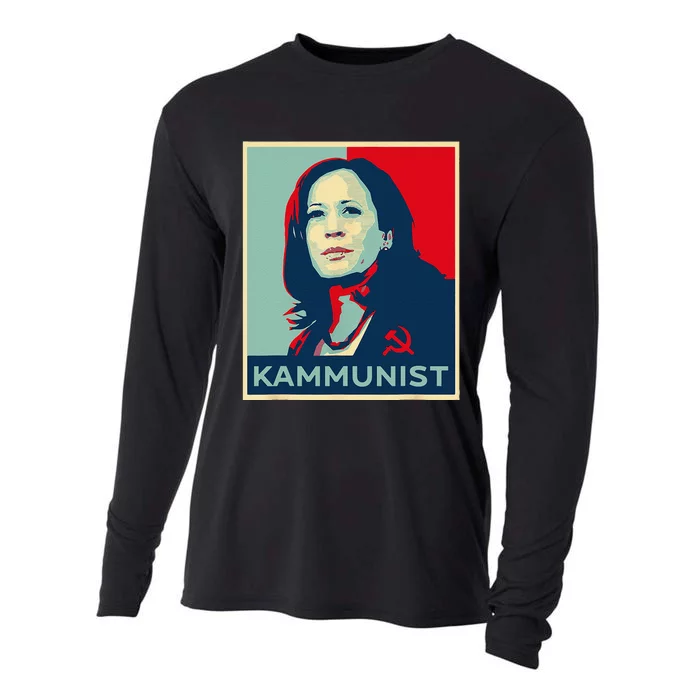 Funny Kammunist Kamala Harris 2024 Kamunism Communist Cooling Performance Long Sleeve Crew